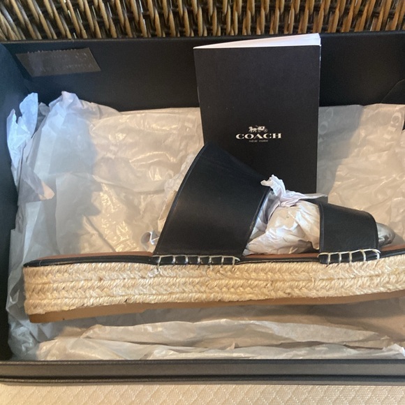 Coach Sandals Style Name Franca Leather Espad Brand New In Box - Picture 6 of 8